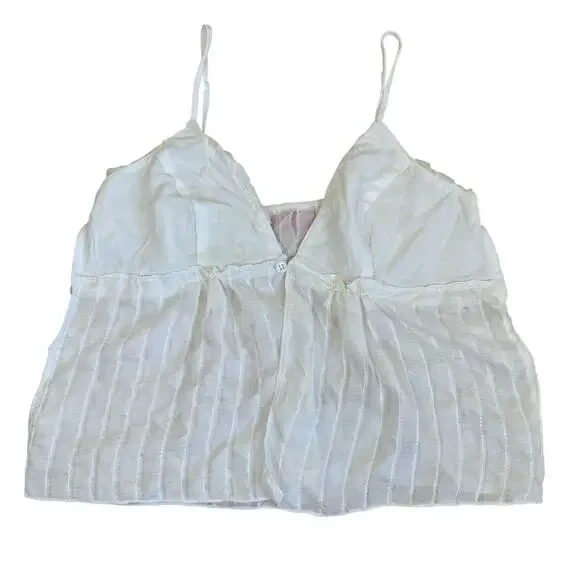 Lisa Say Gah Sz S Ivy Top Vanilla Ruffle Tank Top - Picture 12 of 16